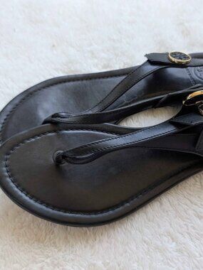 Tory Burch Black Minne Travel Sandals Women's Size 7